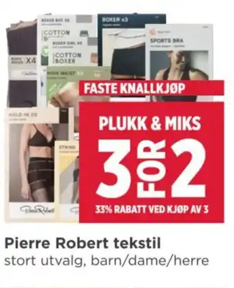 Meny Pierre Robert tekstil tilbud