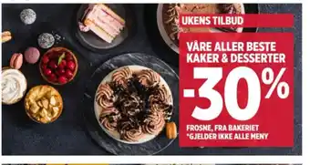 Meny Våre aller beste kaker & desserter tilbud