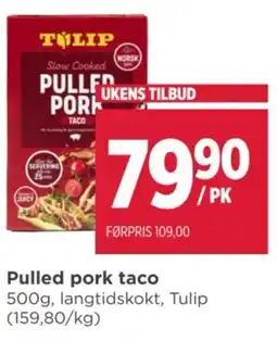 Meny TULIP Pulled pork taco tilbud