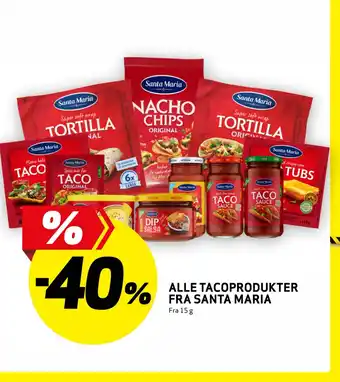 Bunnpris Alle tacoprodukter fra SANTA MARIA tilbud