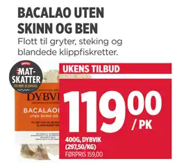 Meny BACALAO UTEN SKINN OG BEN tilbud