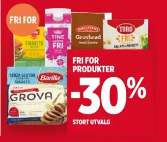 Meny Fri for produkter tilbud