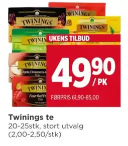 Meny Twinings te tilbud