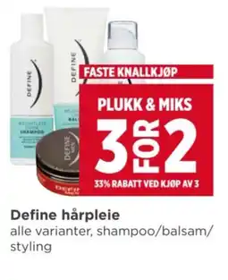 Meny Define hårpleie tilbud