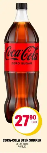 Coop Extra Coca-cola uten sukker tilbud