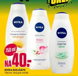 Europris NIVEA DUSJSÅPE tilbud