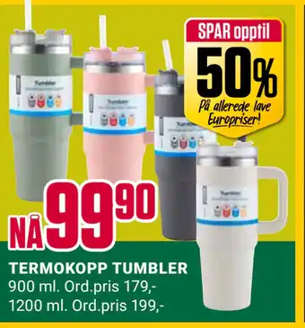 Europris TERMOKOPP TUMBLER tilbud