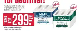 Europris Maxi toalett-/tørkepapir tilbud