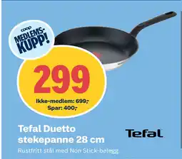 Coop Obs Tefal Duetto stekepanne 28 cm tilbud