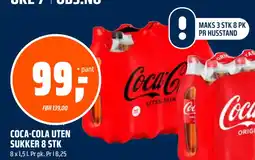 Coop Obs COCA-COLA UTEN SUKKER 8 STK tilbud