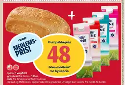 Matkroken 1 valgfritt grovbrød fra Coop + 1 liter melk fra Tine tilbud