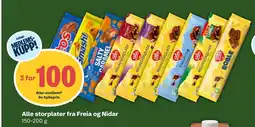 Coop Mega Alle storplater fra Freia og Nidar tilbud