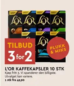 Coop Mega L’OR KAFFEKAPSLER 10 STK tilbud