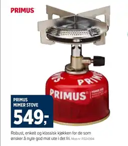 Sport 1 PRIMUS MIMER STOVE tilbud