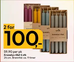 Gigaboks Kronelys rillet 4 stk tilbud