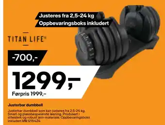 XXL Sport Justerbar dumbbell tilbud