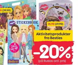 Rusta Besties aktivitetsprodukter tilbud