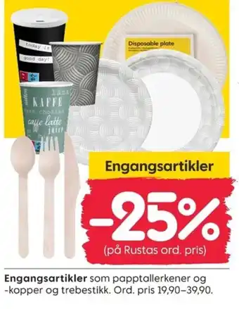 Rusta Engangsartikler tilbud