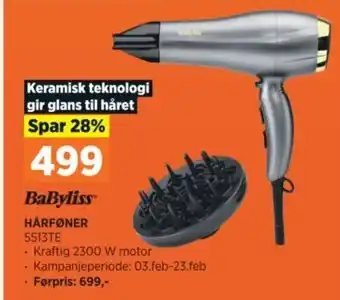 POWER BaByliss HÅRFØNER tilbud