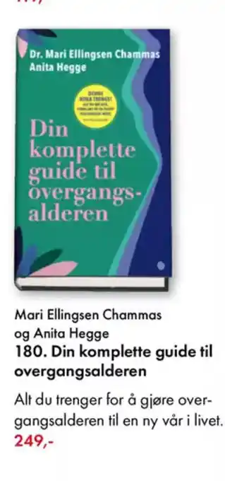 Norli Mari Ellingsen Chammas og Anita Hegge 180. Din komplette guide til overgangsalderen tilbud