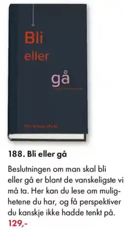 Norli 188. Bli eller gå tilbud