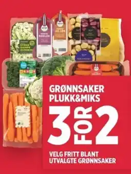 Meny Velg fritt blant utvalgte grønnsaker tilbud