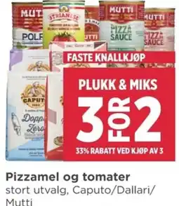 Meny Pizzamel og tomater tilbud