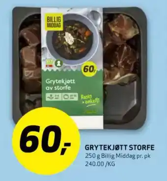 Bunnpris Grytekjøtt storfe tilbud