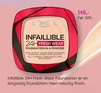 VITA Infallible 24h fresh wear foundation er en langvarig foundation med naturlig finish. tilbud