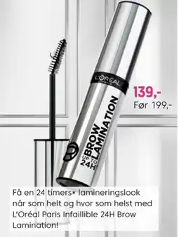 VITA Få en 24 timers* lamineringslook når som helt og hvor som helst med l'oréal paris infaillible 24h brow lamination! tilbud