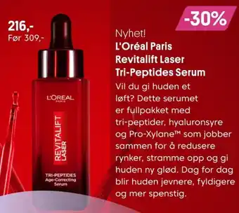 VITA Nyhet! l'oréal paris revitalift laser tri-peptides serum tilbud