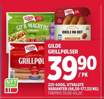 Meny Gilde grillpølser tilbud