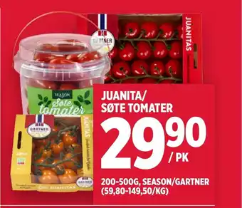 Meny Juanita/ søte tomater tilbud