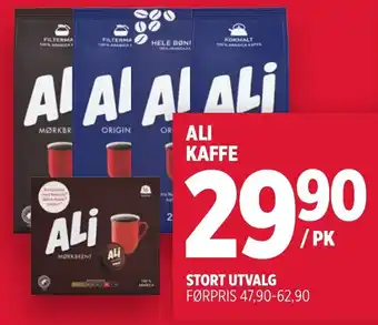 Meny ALI Kaffe tilbud