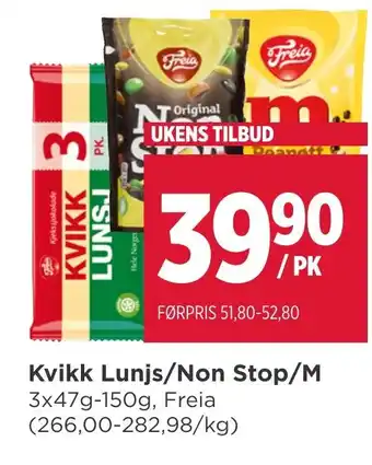 Meny Kvikk Lunjs/Non Stop/M tilbud