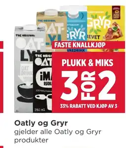 Meny Oatly og Gryr tilbud