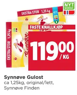 Meny Synnøve Gulost tilbud