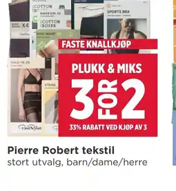 Meny Pierre Robert tekstil tilbud