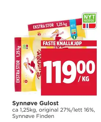 Meny Synnøve Gulost tilbud