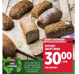 Meny Nystekt grovt brød tilbud