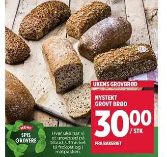 Meny Nystekt grovt brød tilbud