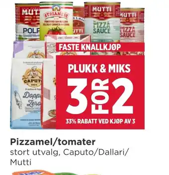 Meny Pizzamel/tomater tilbud