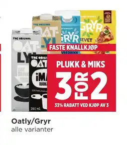 Meny Oatly/Gryr tilbud