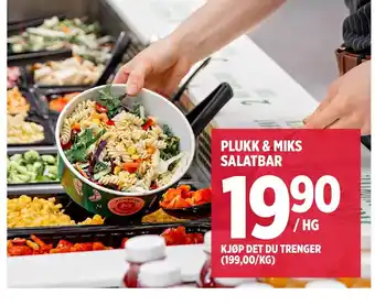 Meny Plukk & miks salatbar tilbud