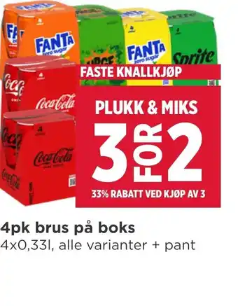 Meny 4pk brus på boks tilbud