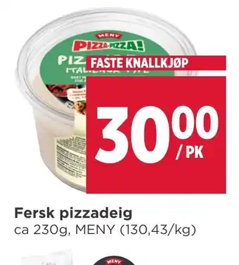 Meny Fersk pizzadeig tilbud