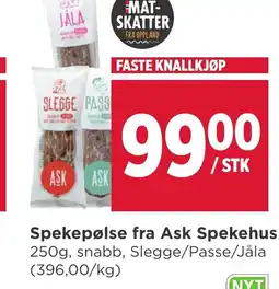 Meny Spekepølse fra Ask Spekehus tilbud