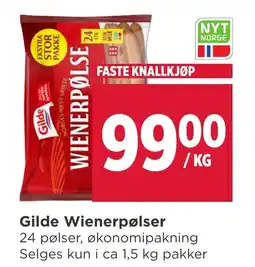 Meny GILDE Wienerpølser tilbud