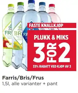 Meny Farris/Bris/Frus tilbud