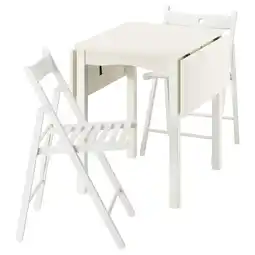 IKEA Hauga / frÖsvi Bord og 2 klappstoler, hvit/hvit, 55/82/109x74 cm tilbud